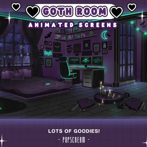 Dark Animated Screens : "Goth Home" | Loading, Paused, Offline | Aesthetic, Room, Windows, Bed, Gamer, Dark, Scary