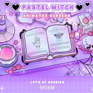 Witch Aesthetic Animated Screens : "Pastel Witch" | Loading, Paused, Starting | Pastel, Witch, Neon, Cute, Skull, Poison, Magic