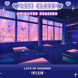 Aesthetic Animated Screens : &quot;Lofi Class&quot; | Starting, Break, Ending| Classroom, School, Sunset, Clouds, Room, Sun, Lo Fi