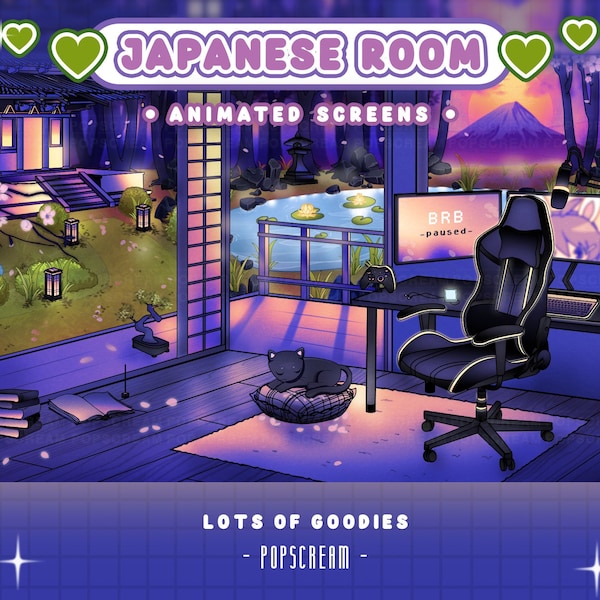 Vtuber Background Animated Cosy Lofi Bedroom Purple Looped Vtuber ...