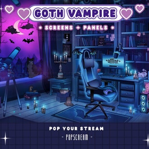 g o t h // Vampire Aesthetic Dark Bat Spooky Package+Panels : &quot;Vampire&quot; | Witch, Room, Gamer, Twitch, Goth
