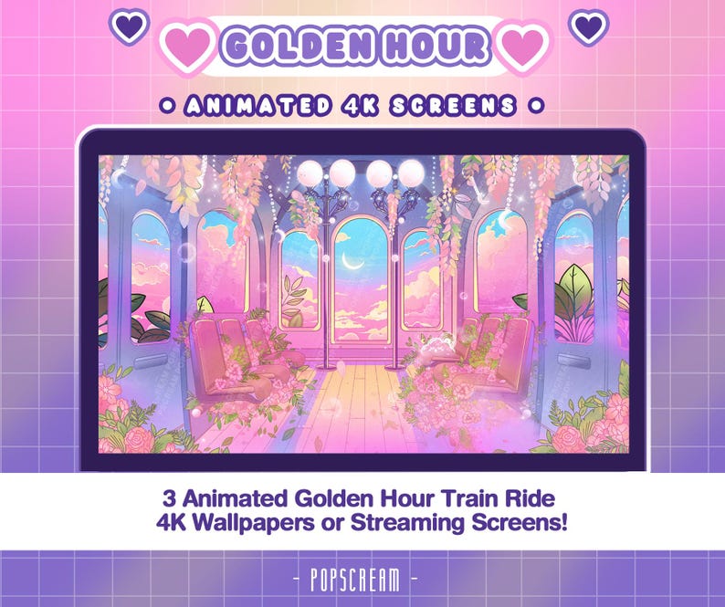 Animated Golden Hour Train Ride 4K Wallpaper (MP4) - Etsy