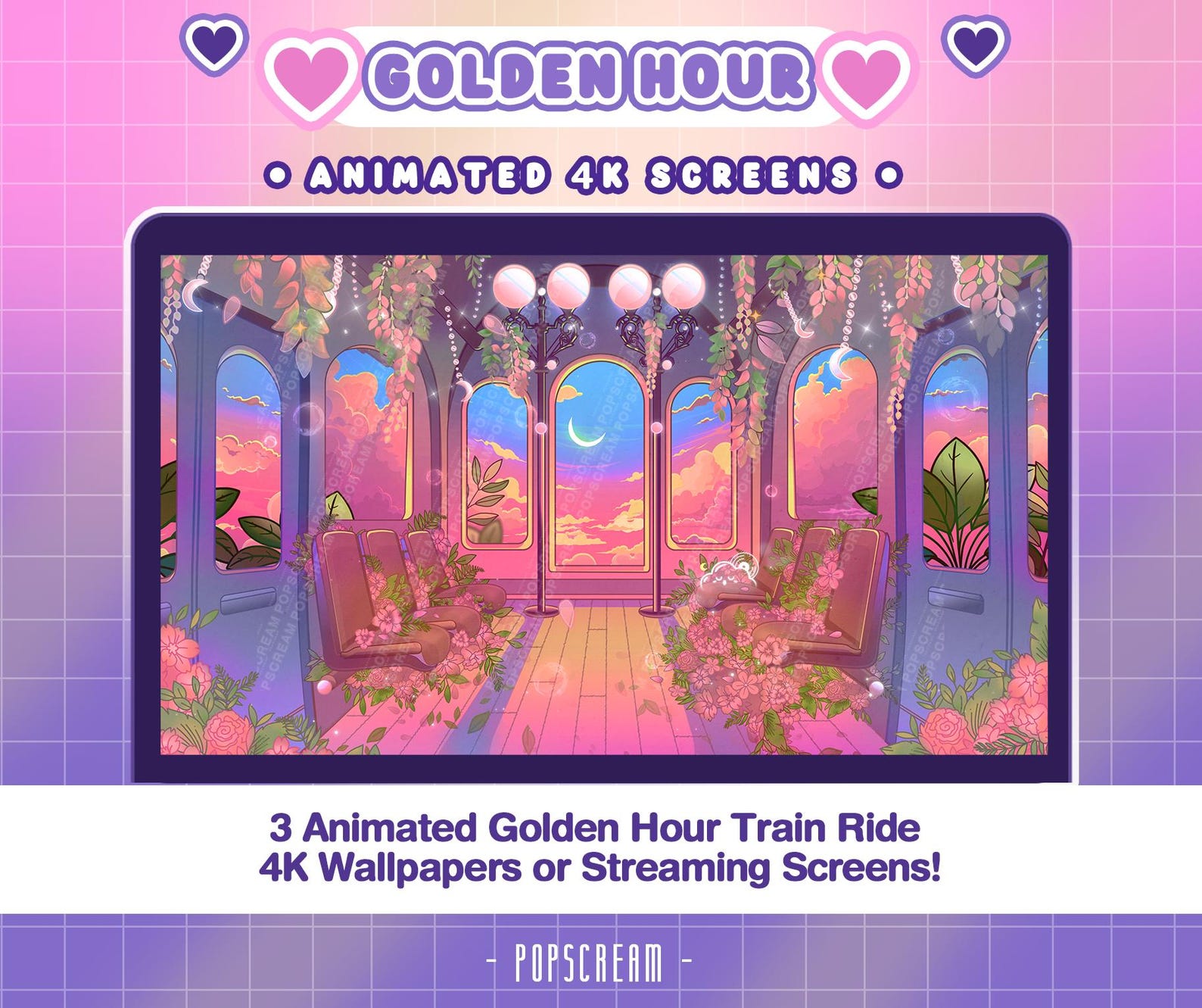 Animated Golden Hour Train Ride 4K Wallpaper (MP4) - Etsy