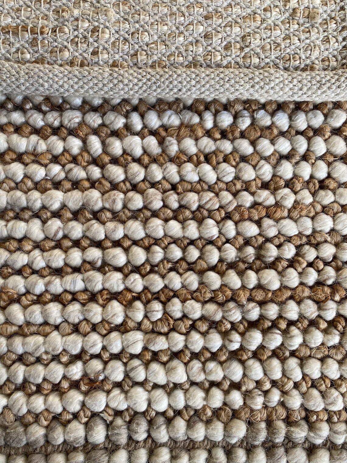 Loop Chunky Wool & Jute Hand Woven Rug. Available in Etsy