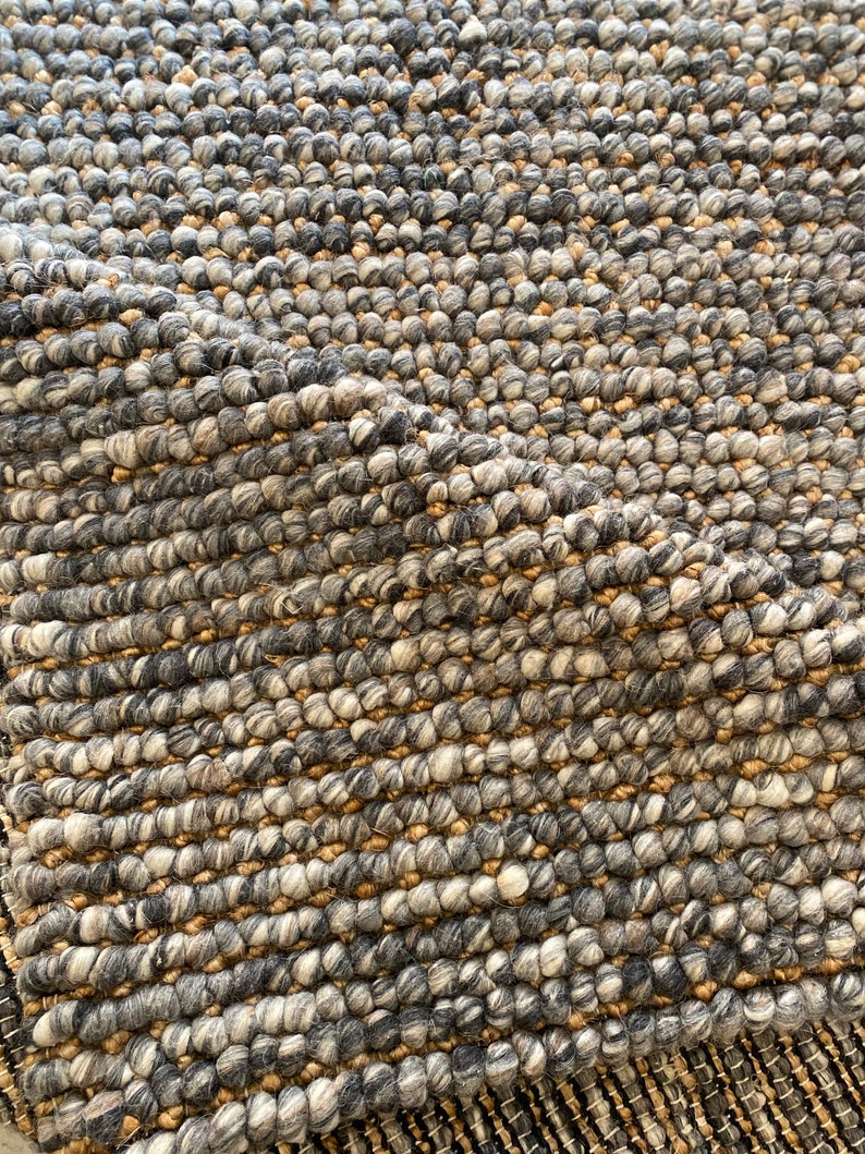 Super Chunky Hand Woven Wool and Jute Rug Rustic Farmhouse Boho Decor, Multiple Sizes, Thick & Thin Loop Indoor Rugs TheBrotherSisterCo image 3
