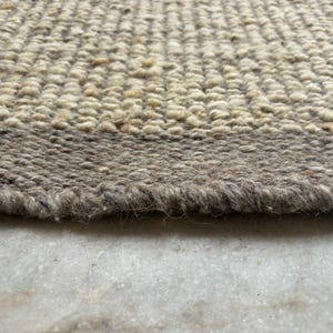 Elegant Neutral Tones Handwoven Wool Rug - Custom Options - Indoor ...