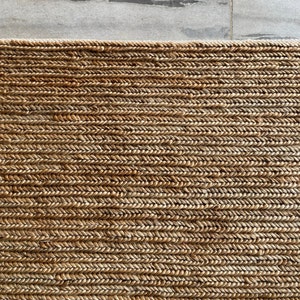Natural Jute Yarn, Hand Woven, Sumac Braided Hemp, Chunky, Rug. Scandinavian Decor Rug Style. Customization Available - TheBrotherSisterCo.