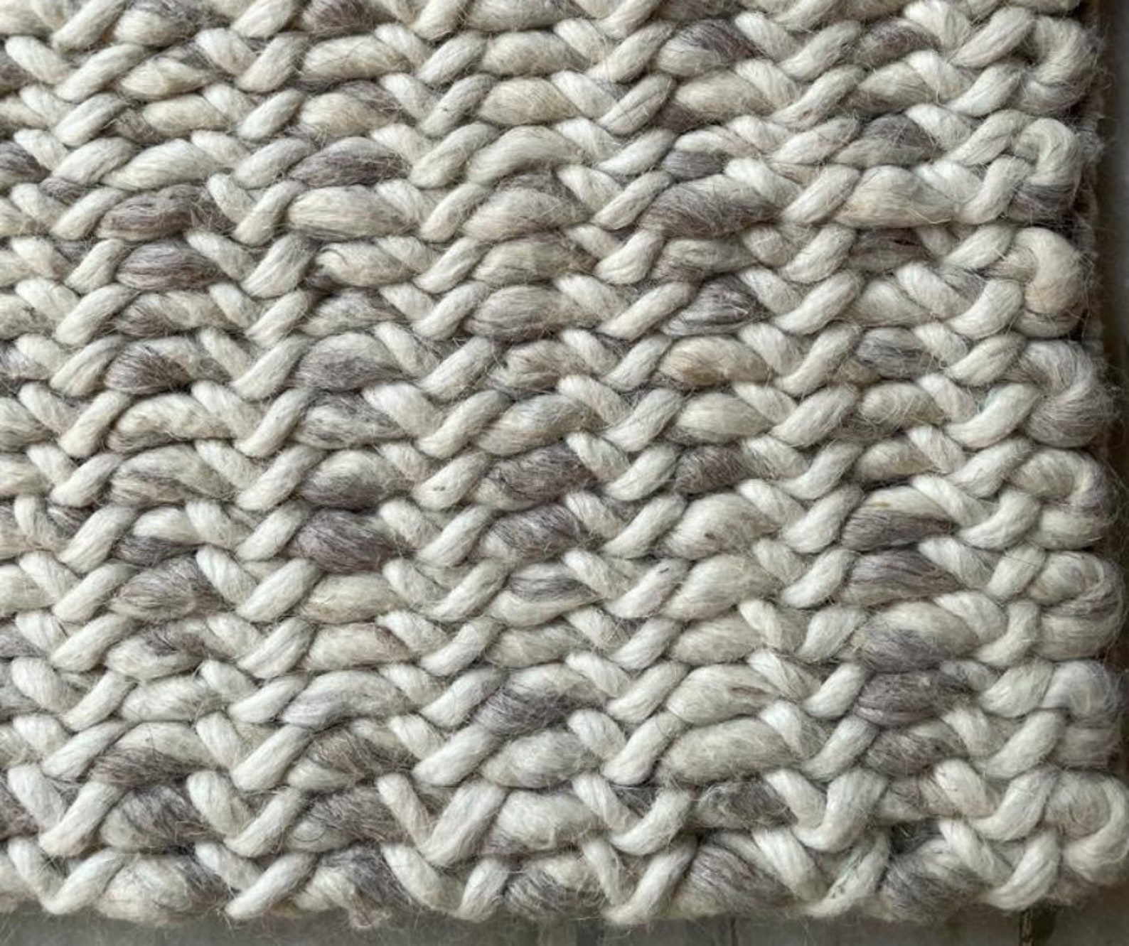 Hand Woven Chunky Wool Cable Knit Area Rug. Customization Etsy