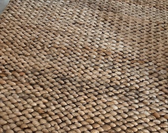Alfombra de yute tejida a mano, de punto grueso. Estilo ojo de pez, decoración rústica. TheBrotherSisterCo