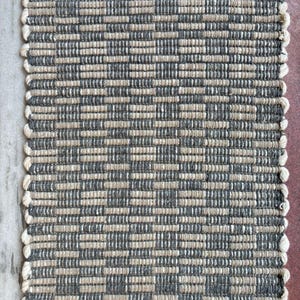Hand Woven Wool Rug - Grey and Off White Flatweave, Rustic Farmhouse
