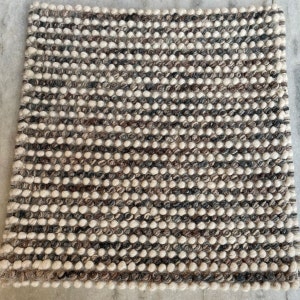 Unique Handcrafted Hand Woven Grey and White Textured Wool Area Rug - Ideal Indoor Gift & Decor - TheBrotherSisterCo.