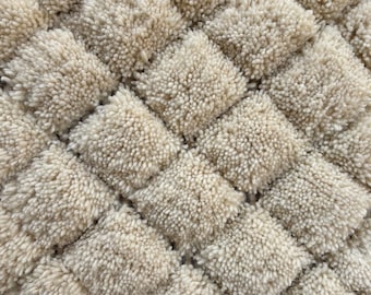Hand Knotted Moroccan Berber Wool Area Rug, Thick Pile Diamond