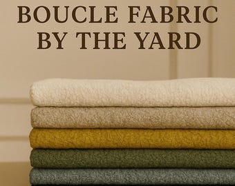 Designer Bouclé Fabric by the Yard – Heavyweight Textured Upholstery Fabric | Chunky Bouclé for Sofa, Chair, Pillow, Home Décor