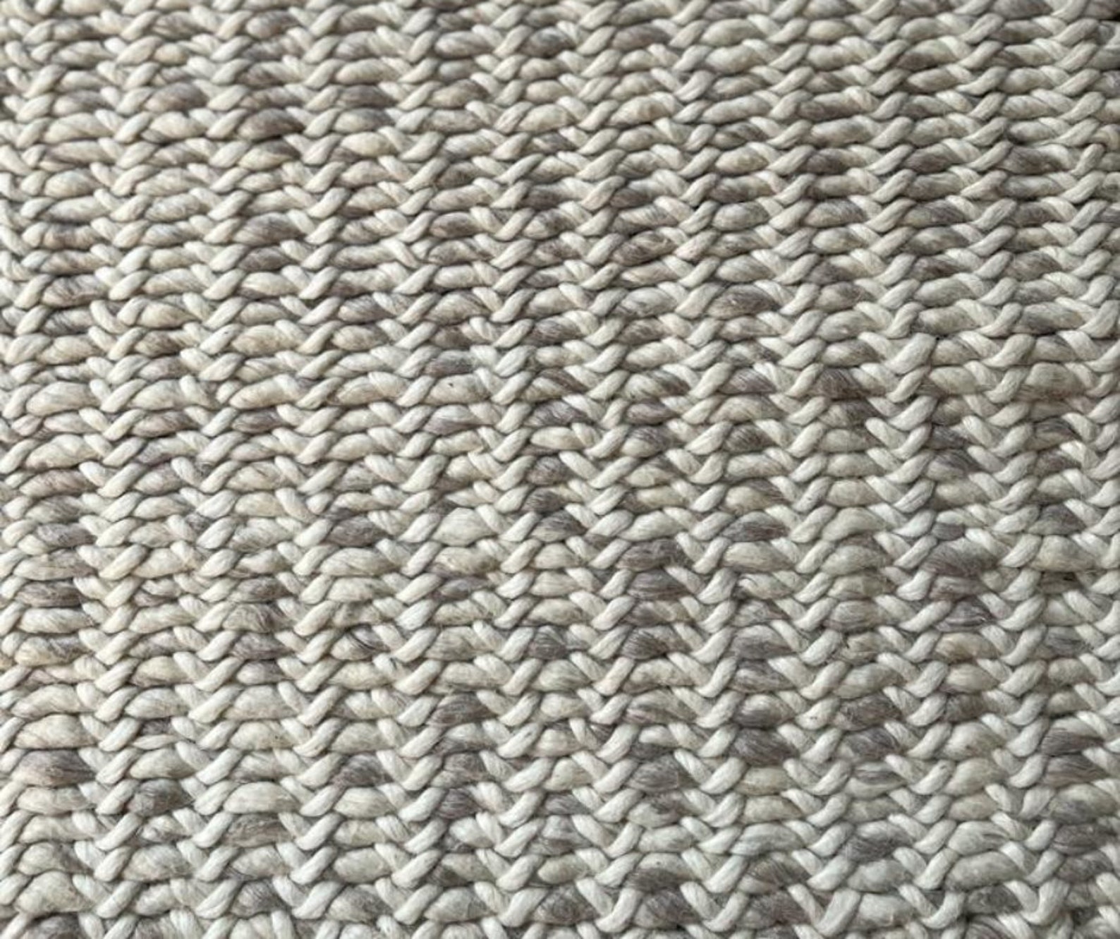 Hand Woven Chunky Wool Cable Knit Area Rug. Customization Etsy