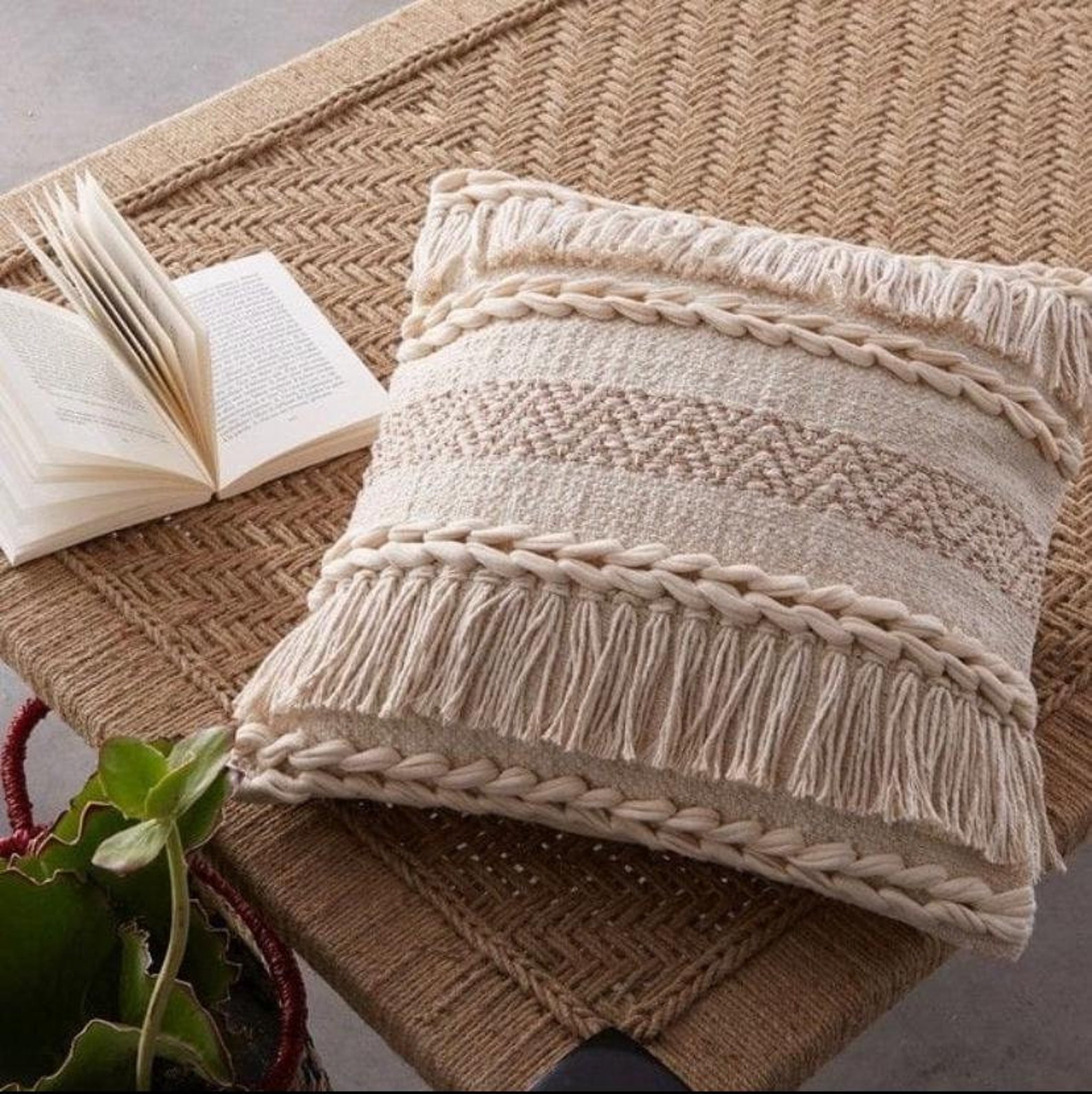 Hand Woven Decorative Throw Pillow Covers in Wool & Cotton Etsy