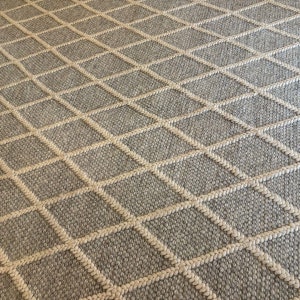 Grey & White Hand Woven, Hand Knitted Diamond Wool Area Rug. Customization Available, Felted Modern Soft Style - TheBrotherSisterCo