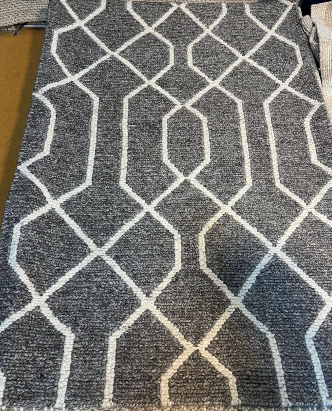 Theda Rug Hand Knotted Wool Area Rug – Braided Geometric Design - Etsy