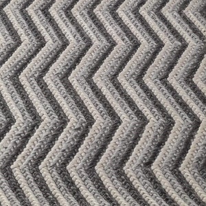 Grey & Ivory Chevron Hand Woven, Chunky, Wool Area Rug. Customization Available, Home Decor Modern Decor Indoor Rugs- TheBrotherSisterCo.