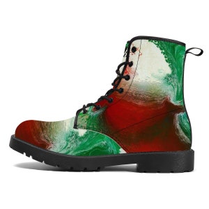 Italian Flag Paint Art Leather Boots Italy Flag Leather Boots Italy Flag Art Gift Idea For Italians And Italy Lovers Italian Leather Boots