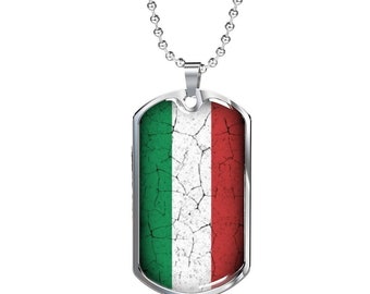 Italian Flag Vintage Dog-Tag