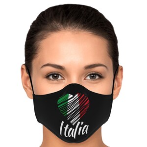 Me encanta Italia máscara de cara personalizada + 2 PM 2.5 filtros