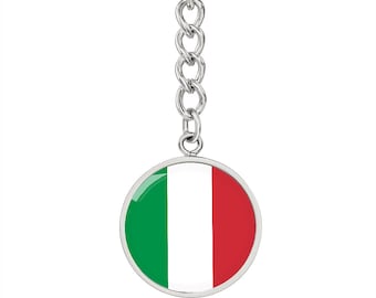 Italy Flag Circle Keychain Gift Idea For Italians And Italy Lovers Italian Flag Keychain Italy Flag Gift Italia Keychain  Flag Of Italy Gift