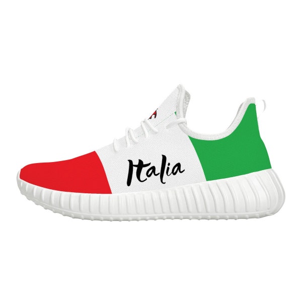 Italian Flag Mesh Knit Sneakers Italia Sneakers Cool Gift Idea For Italians Italy Lovers Italy Flag Map Shoes Italian Flag Sneakers Italia