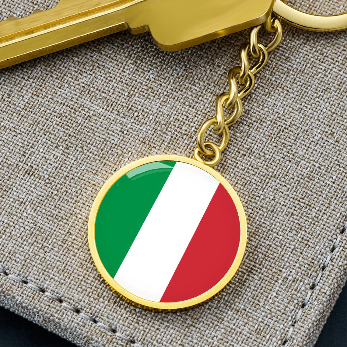 Italy Flag Circle Keychain Gift Idea for Italians and Italy Etsy