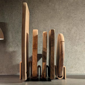 Supporto per tagliere personalizzato / Organizzatore da cucina multi-scomparto realizzato su misura / Porta tagliere in legno per salumi e formaggi