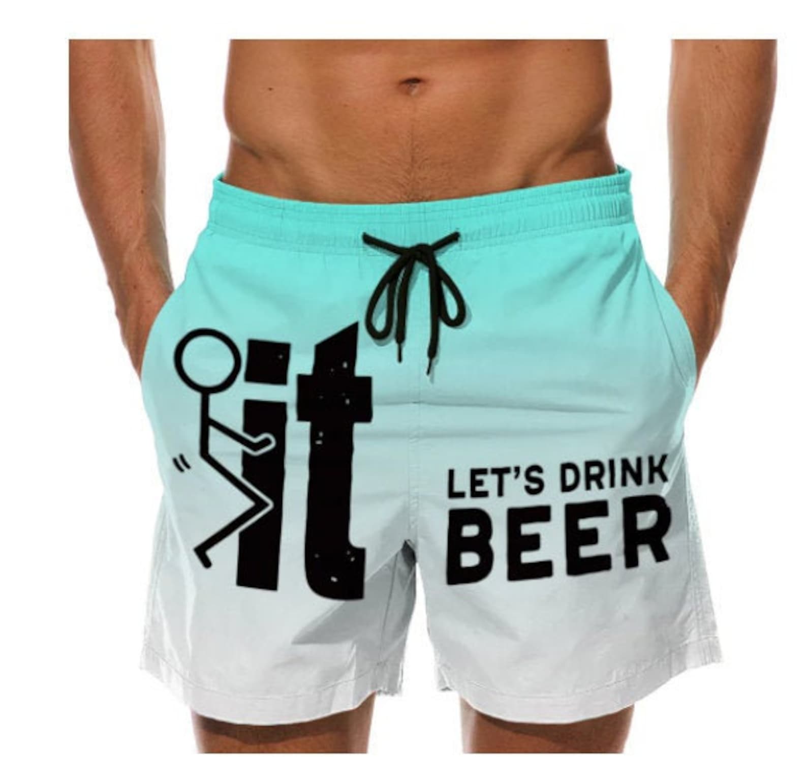 Let's Drink Beer Custom Swim Trunks Funny Gifts Etsy