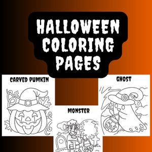 14 pagine da colorare di Halloween stampabili/libro da colorare di Halloween/colorazioni di Halloween/pagine da colorare di Halloween