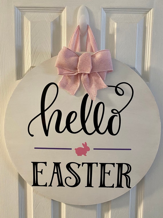 Easter Sign Easter Door sign Easter Round Sign Etsy