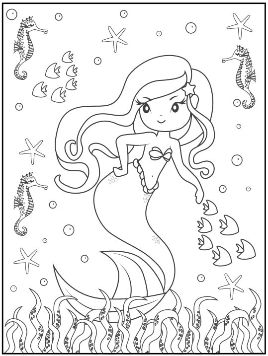 40 Printable Mermaid Coloring Pages Mermaid Coloring Book - Etsy Canada