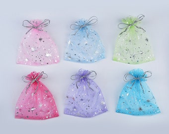 50 pcs Organza Jewelry Candy Pendent Mixed Color Mini Gift Pouch Bags Weddi #Z 