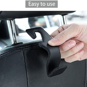 2 ganchos de cuero premium para coche/organizador de reposacabezas para asiento trasero/para colgar bolsos, carteras y abrigos