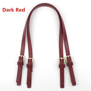 1 paio di tracolle in pelle PU tracolla regolabile di ricambio per borsa con maniglia per borsa Dark Red