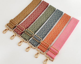 Colourful Cotton Canvas Crossbody Bag Strap, Purse Bag Replacement Strap ,Shoulder Purse Strap