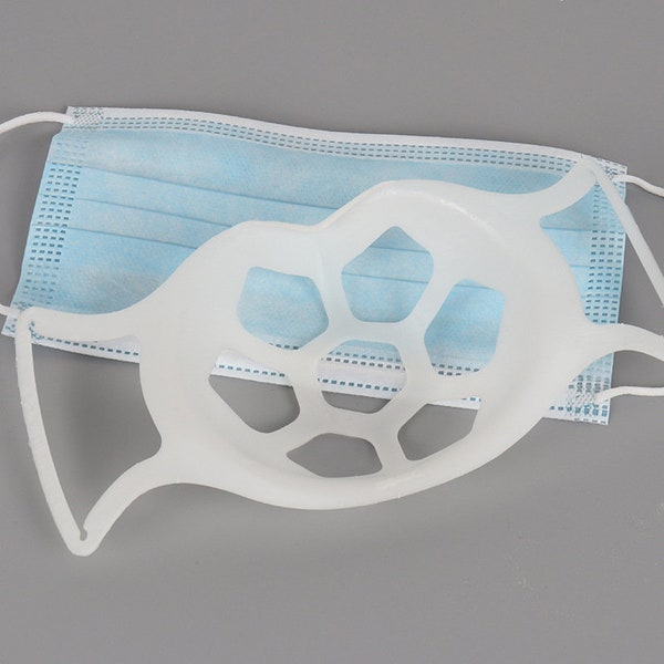 2 staffe per maschera facciale in silicone 3D-staffa per maschera 3D telaio di supporto interno per più spazio per respirare, tenere il tessuto lontano dalla bocca, riutilizzabile e lavabile