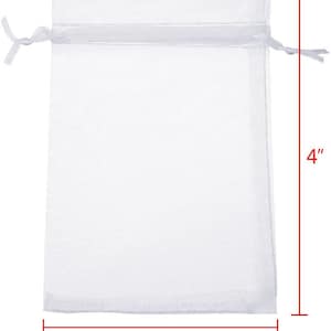 100pcs 3x4/4x6 /5x7 White Organza Gift Bags With Drawstring Pouch ...