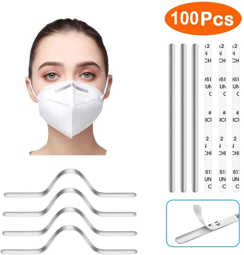 100pcs Mask Nose Bridge Strips Aluminum Metal Nose Strip Etsy