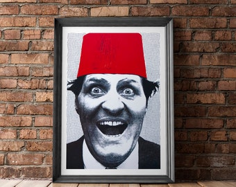 Tommy Cooper Print Poster Watercolour Framed Canvas Wall Art Comedy
