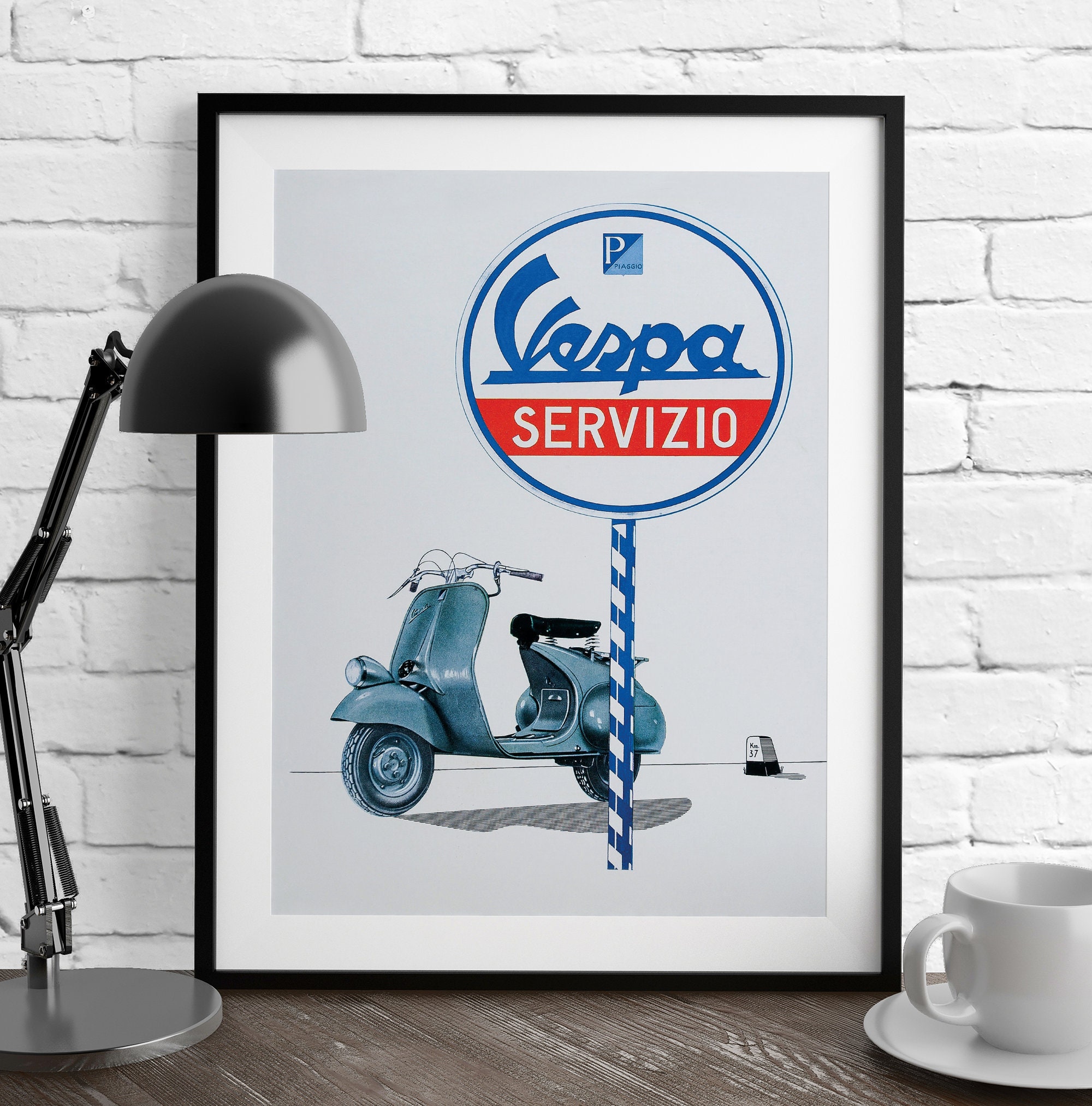 Vespa Servizo Print Vintage Vespa Poster Retro Vespa Etsy