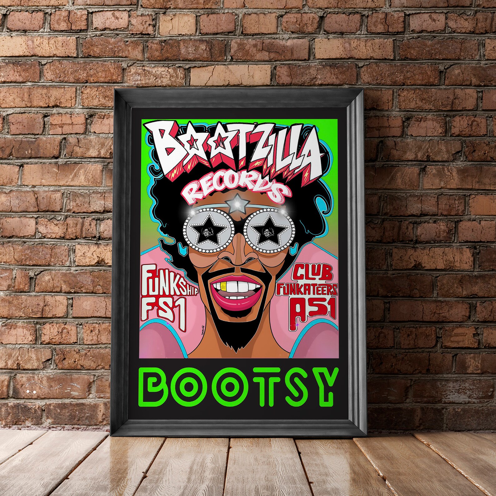Bootsy Collins Print Bootzilla Poster Design Replica Remix Etsy