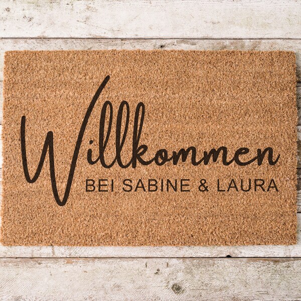 Kokosfußmatte Personalisiert Mit Namen Willkommen Gelaserte Fußmatte Geschenk Hochzeit