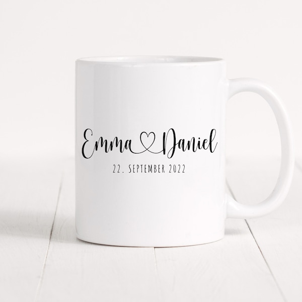 Hochzeit Tasse Personalisiert Bräutigam Braut Namen Brautpaar Hochzeitstag Hochzeitsgeschenk