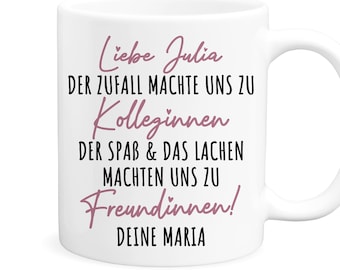 Der Zufall machte uns zu Kolleginnen Tasse Personalisiert Name Arbeitskollegin Abschied Freundinnen Geschenk