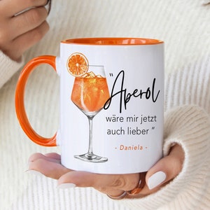 Aperol gift cup personalized coffee cup with saying funny cocktail gift for wife girlfriend work colleague office