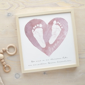 Footprint Baby Poster Personalized Footprints Picture Gift For Birth (30 x 30 cm WITHOUT FRAME)