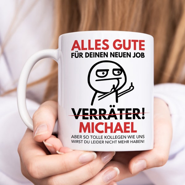 Abschiedsgeschenk Kollegen Tasse Verräter Kollege Kollegin Geschenk zum Abschied Personalisiert Arbeitskollegen Jobwechsel