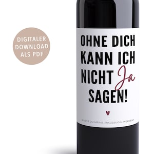 Maid of Honor Questions Wine Bottle Label Gift Girlfriend Bottle Label Best Man | Digital Download PDF